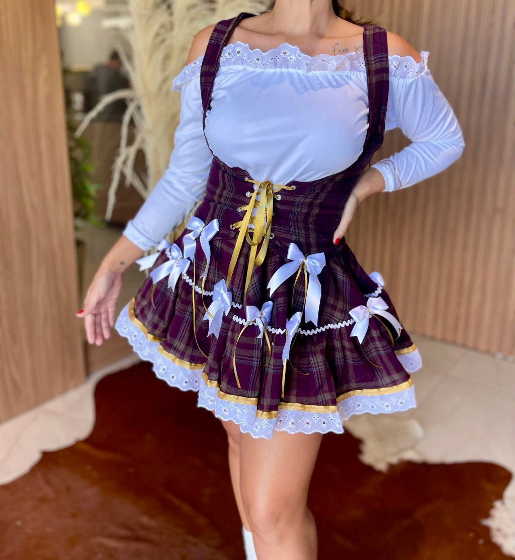 Vestido junino com colete - Violeta