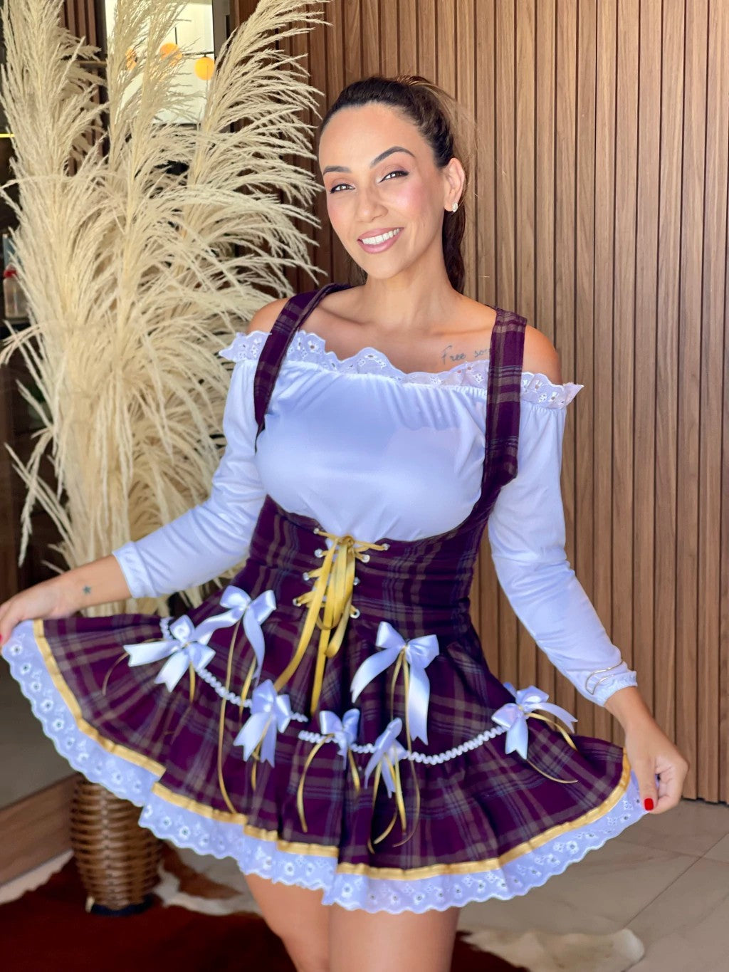 Vestido junino com colete - Violeta