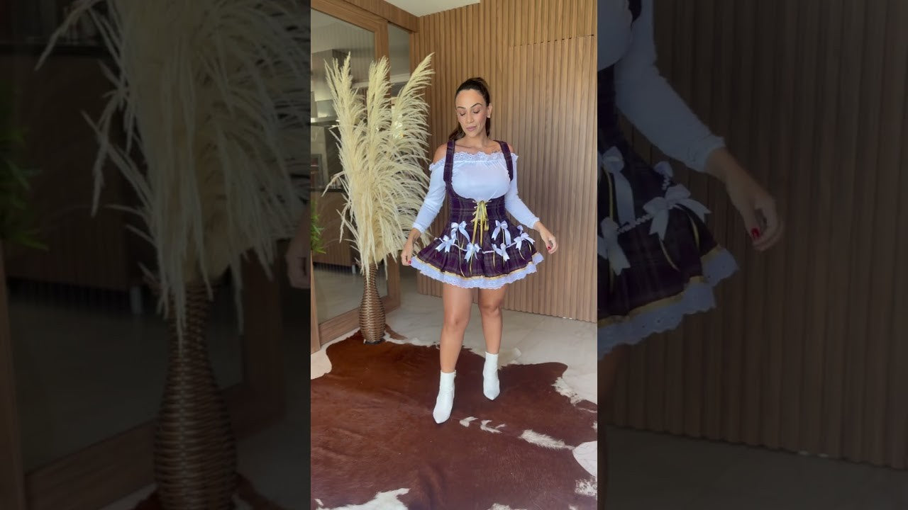 Vestido junino com colete - Violeta