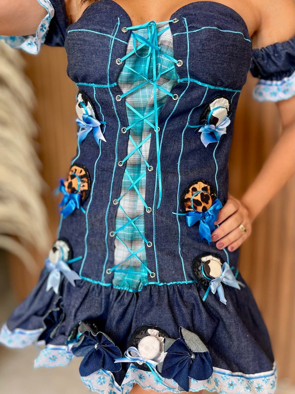 Vestido junino Jeans mini - Sarah